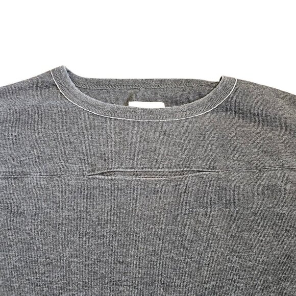 Chaser Womens Medium Gray Shirt Cutout Oversized Slouchy‎ Longsleeve Thermal - Picture 3 of 7